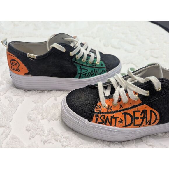 Custom Keds Triple Up Platform Sneakers Punk/Grunge Art Women’s 8 - Picture 7 of 12